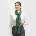Mothers Day Gift Idea- La Marey 100% Cashmere Solid Wool Scarf with Gift Box (Size 190x70 cm) - Green