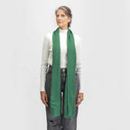 Mothers Day Gift Idea- La Marey 100% Cashmere Solid Wool Scarf with Gift Box (Size 190x70 cm) - Green