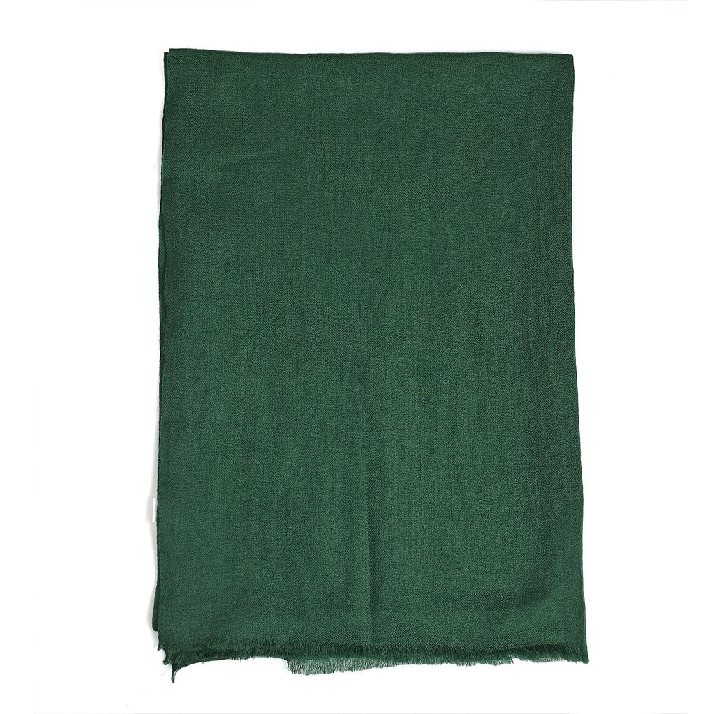 Mothers Day Gift Idea- La Marey 100% Cashmere Solid Wool Scarf with Gift Box (Size 190x70 cm) - Green