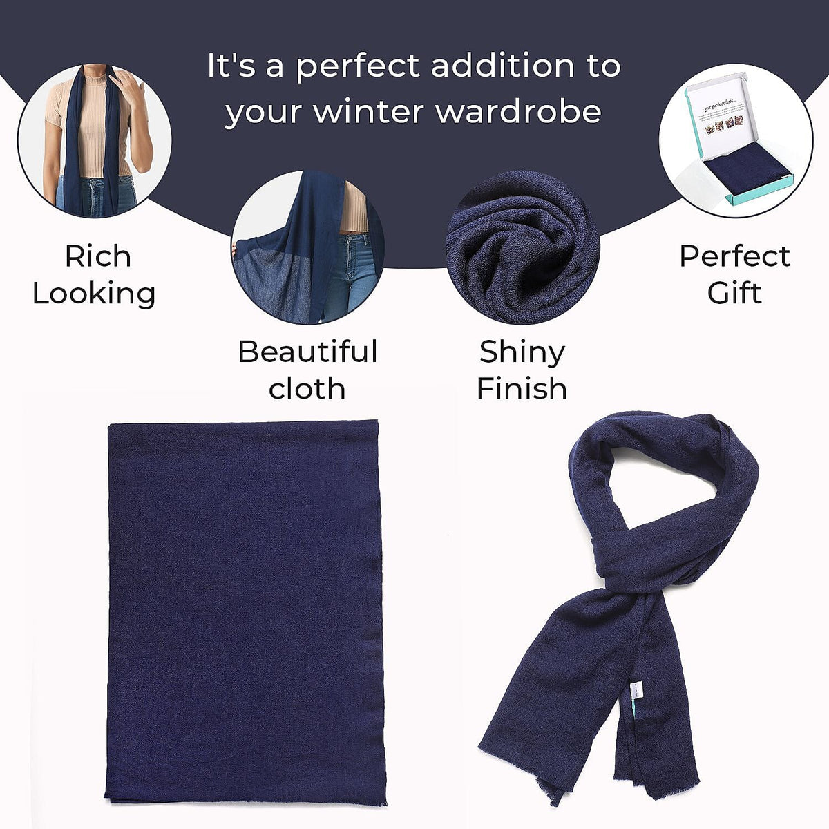 La Marey Cashmere Wool Solid Scarf 7487862 4