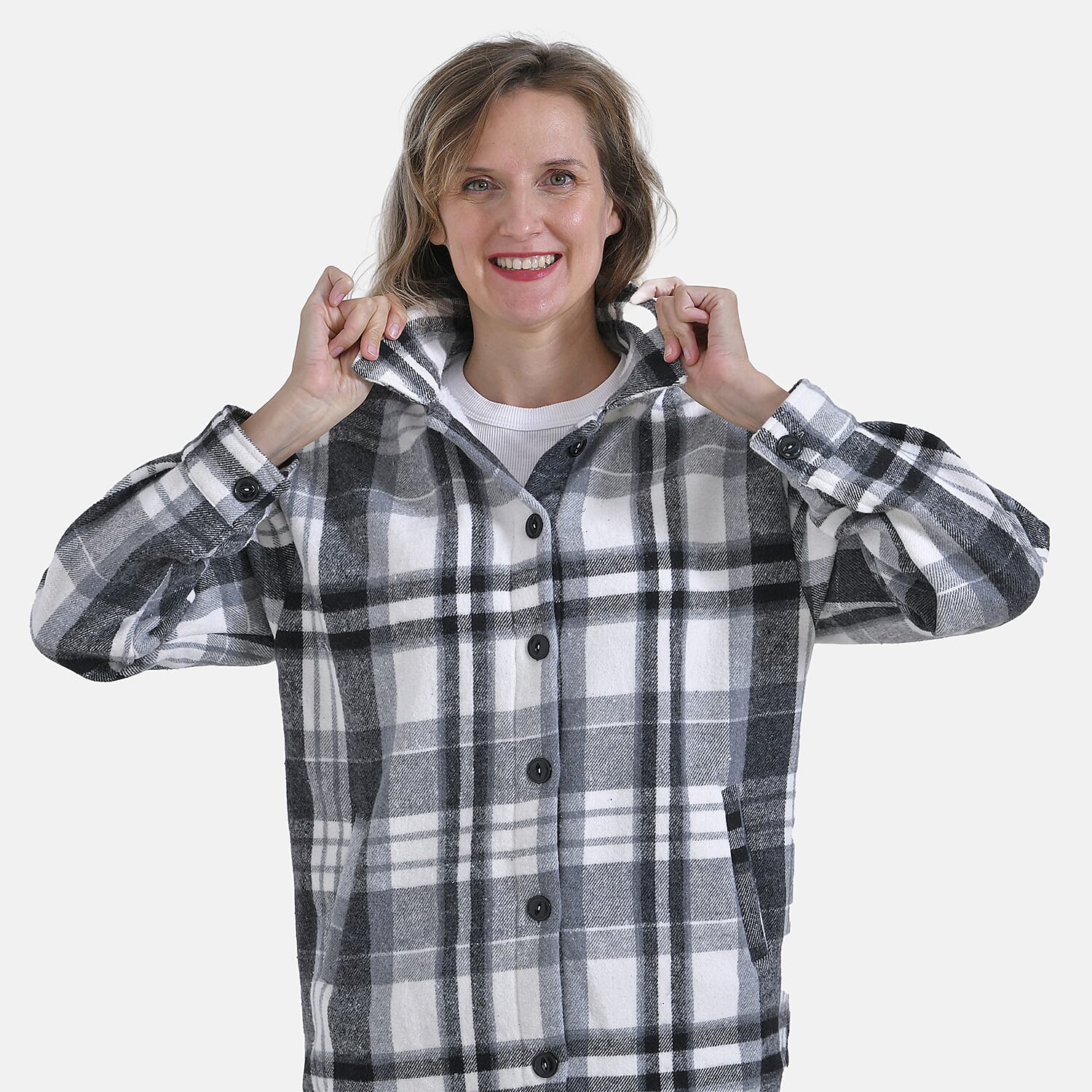 La Marey Check Fleece Shacket V32337202 0