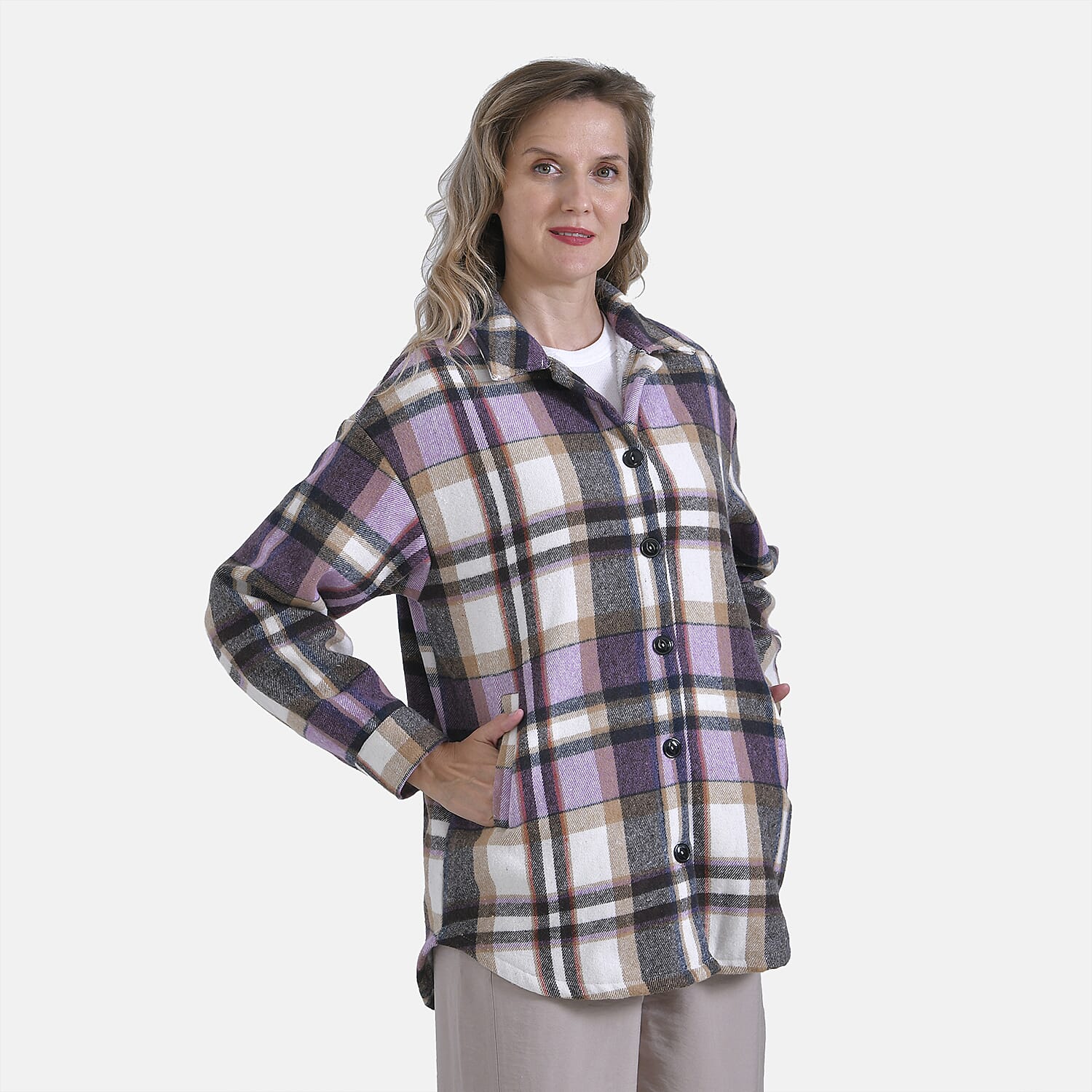 La Marey Check Fleece Shacket 7864877 3