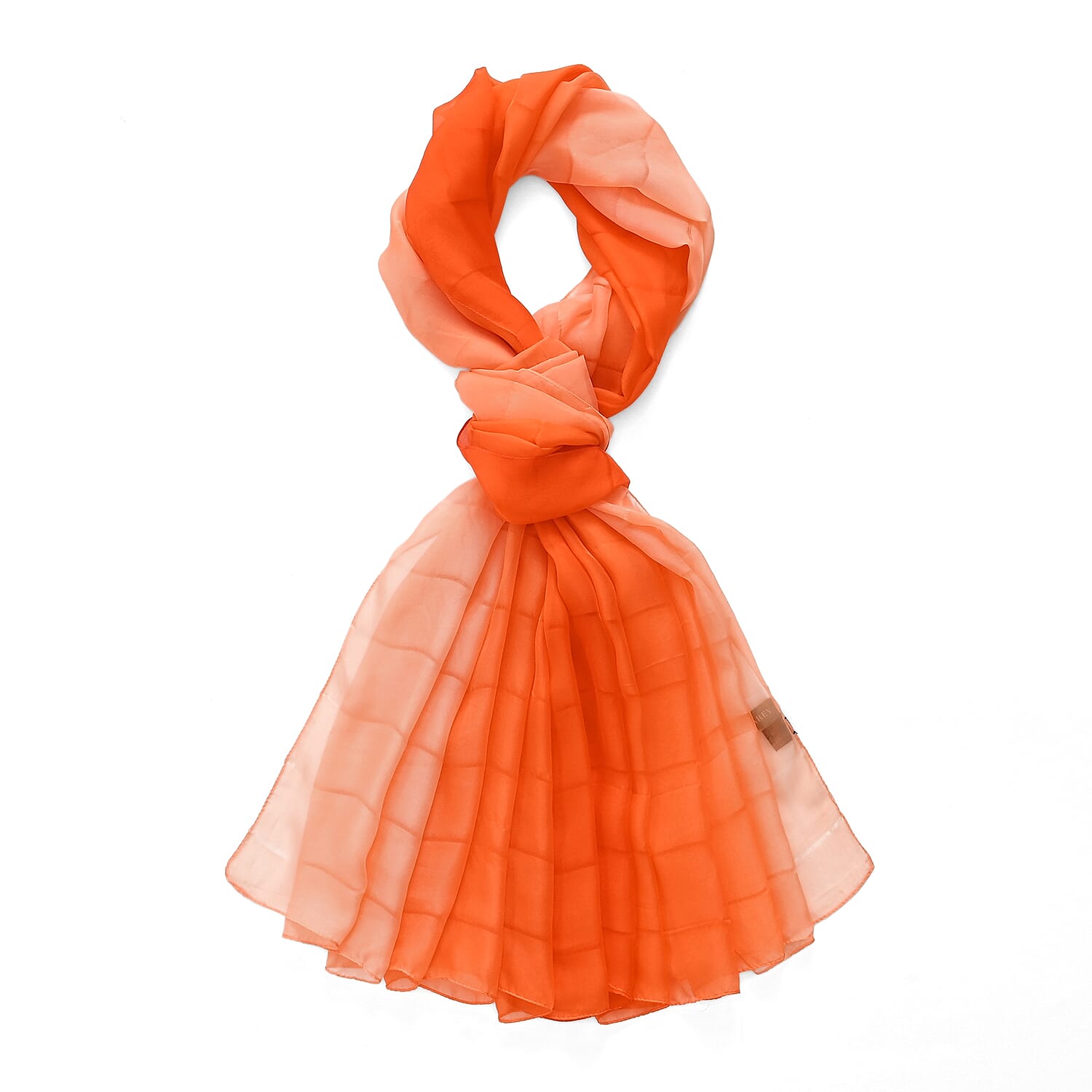 La Marey 100% Mulberry Silk Orange Ombre Scarf (106 x 195cm) 8319325 6