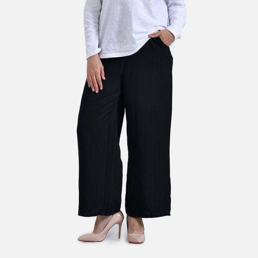 La Marey Comfortable Wide Leg Lounge Pants (Size L) - Black