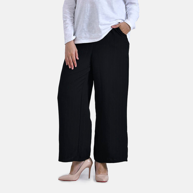 La Marey Comfortable Wide Leg Lounge Pants (Size L) - Black