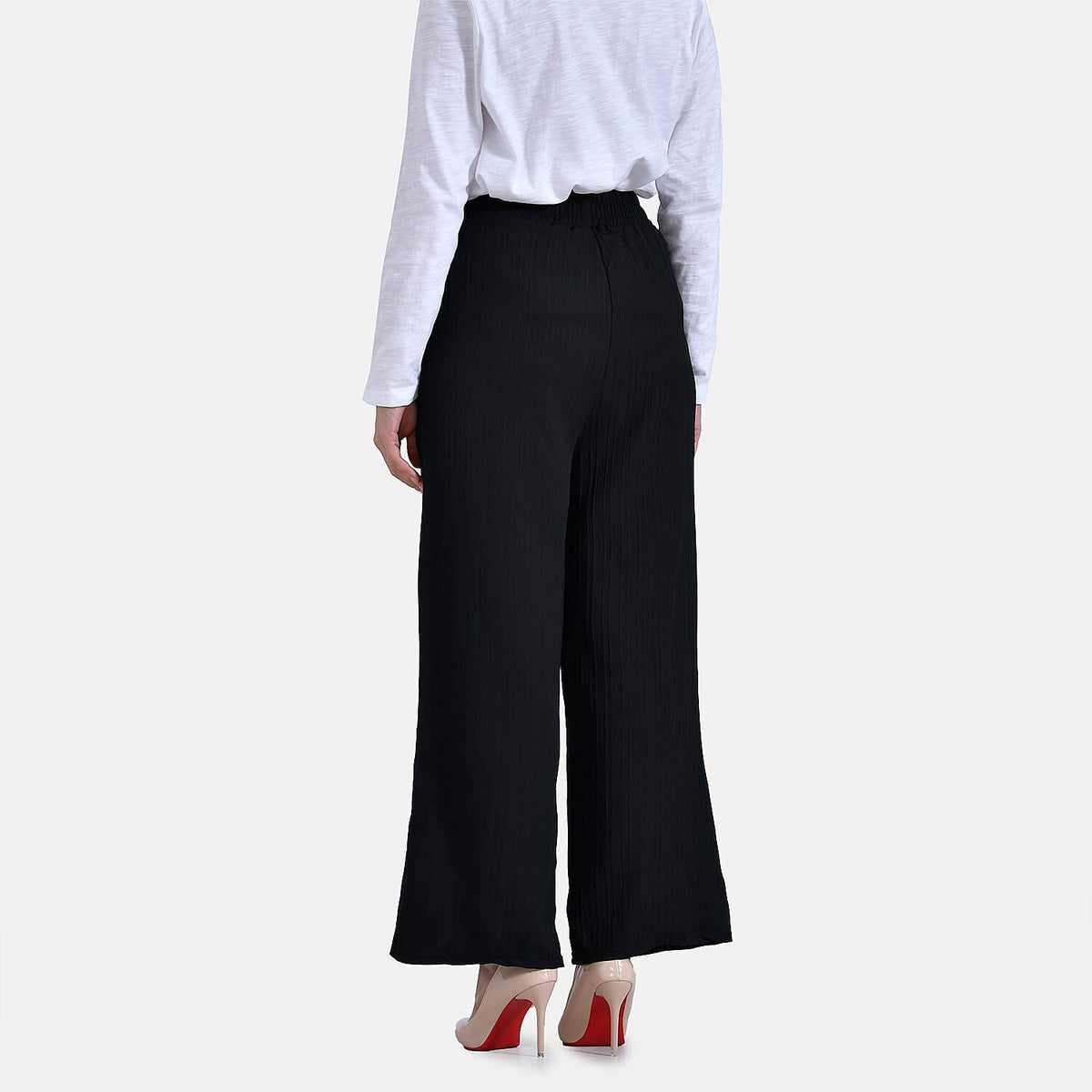 La Marey Casual Wide-Leg Trousers with Elastic Waist V32651969 2
