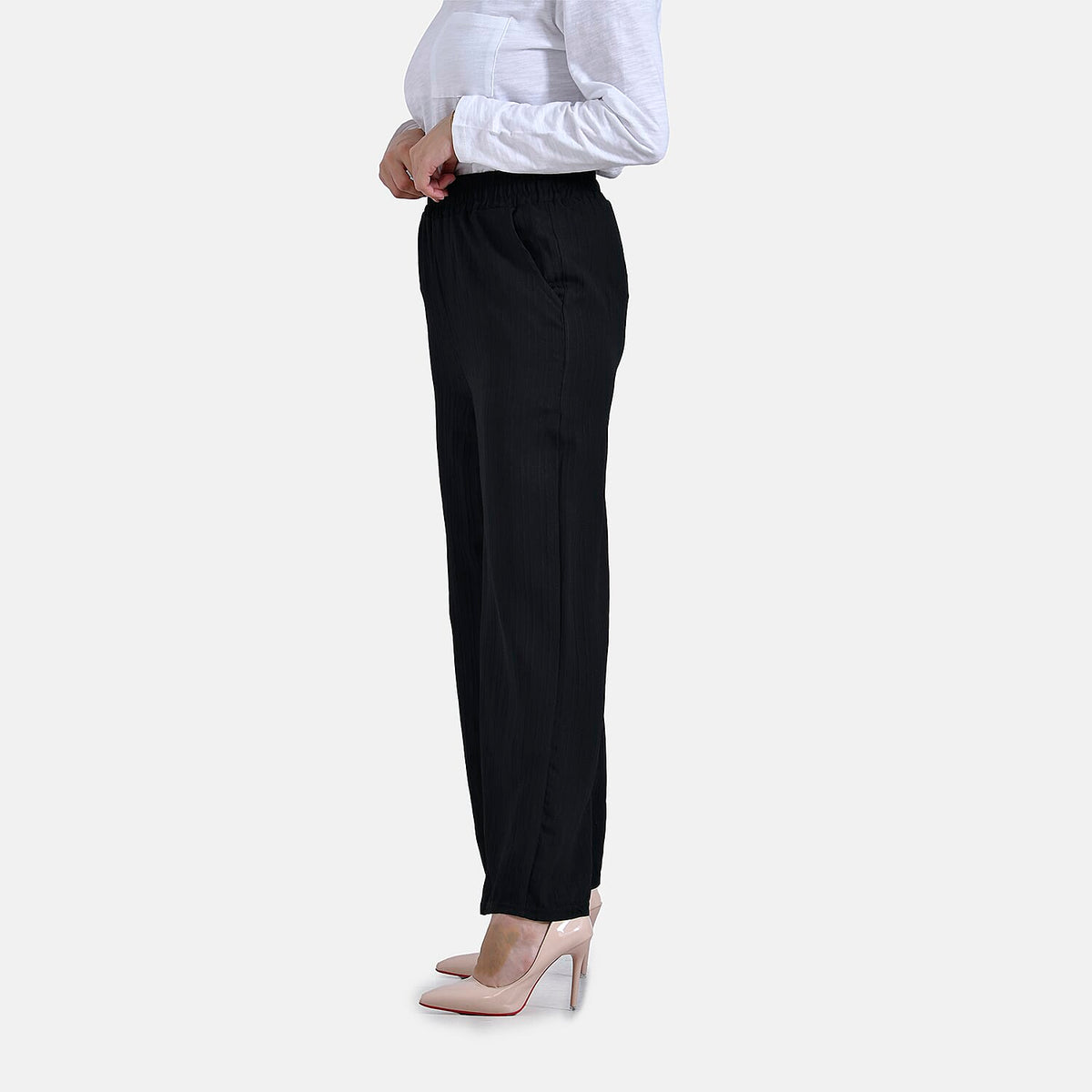 La Marey Casual Wide-Leg Trousers with Elastic Waist V32651969 3