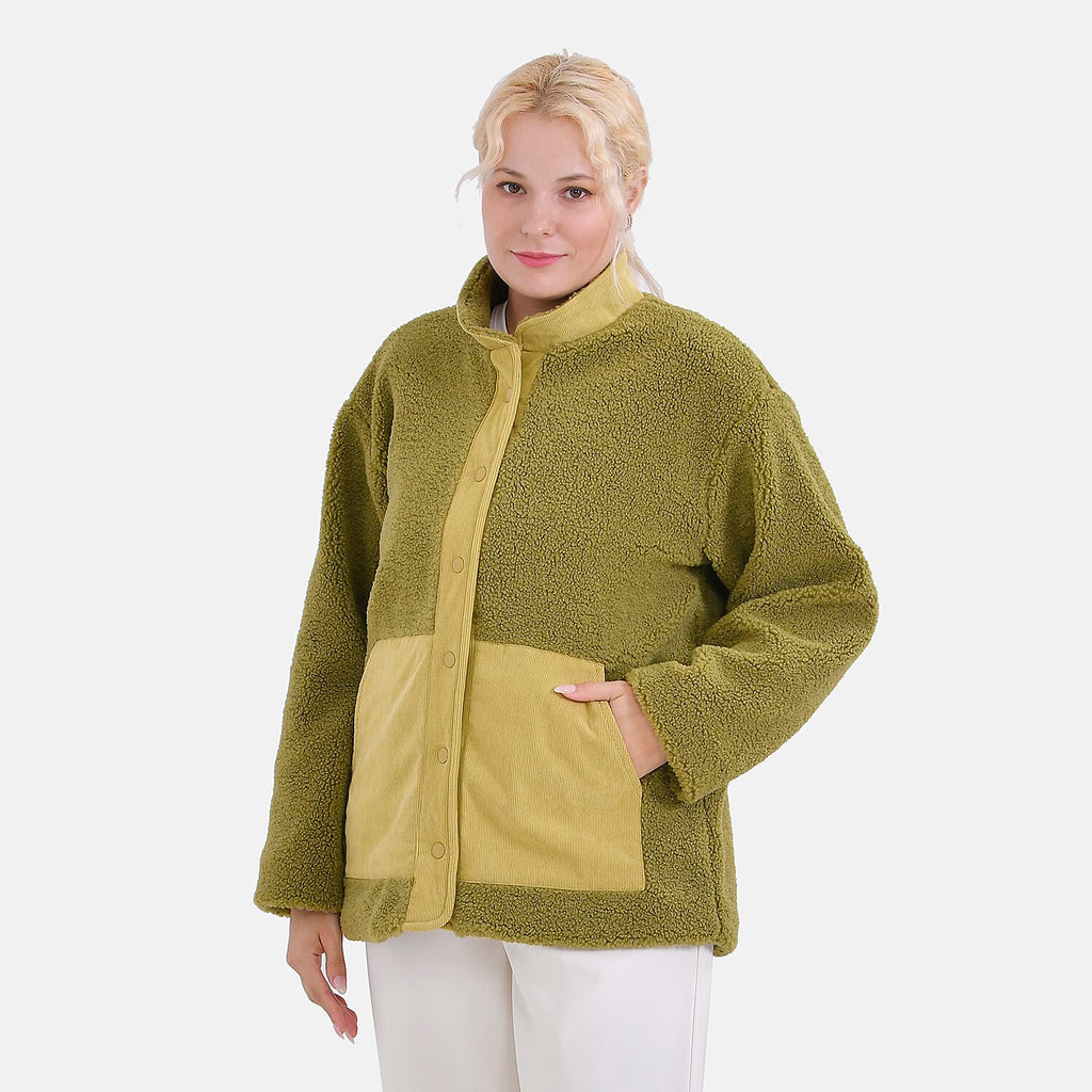 La Marey Corduroy Contrast Jacket (Size M) - Green