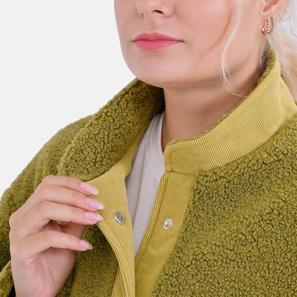 La Marey Corduroy Contrast Ladies Jacket (M) - Green 7848395 5