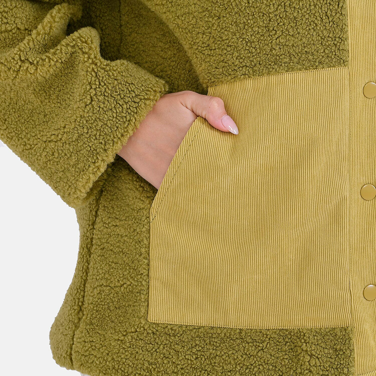 La Marey Corduroy Contrast Ladies Jacket (M) - Green 7848395 6