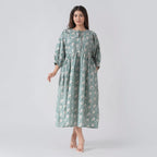 La Marey Cotton Block Dress (Size 123x1 cm) - Black & Navy
