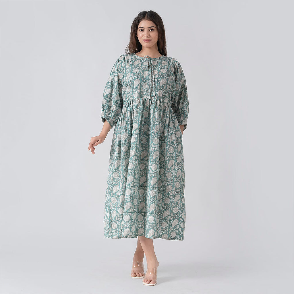 La Marey Cotton Block Dress (Size 130x1 cm) - Black & Navy