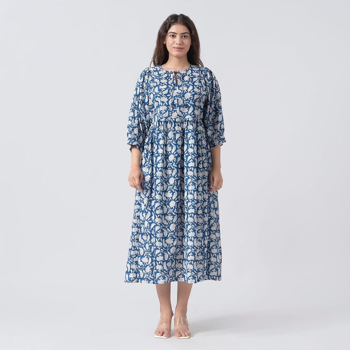 La Marey Cotton Block Dress (Size 130x1 cm) - Navy &amp; Navy 7746953 0