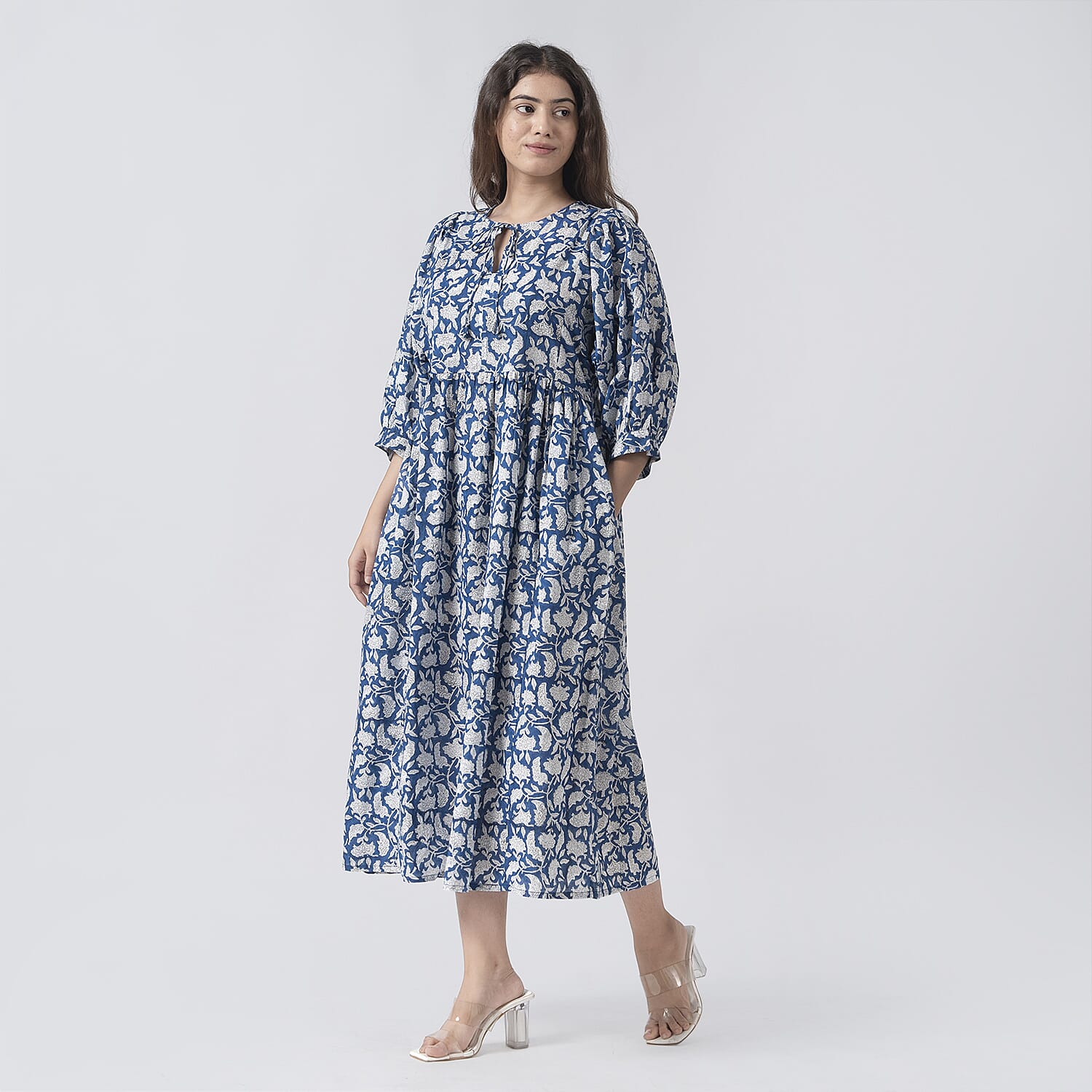 La Marey Cotton Block Dress (Size 130x1 cm) - Navy &amp; Navy 7746953 2
