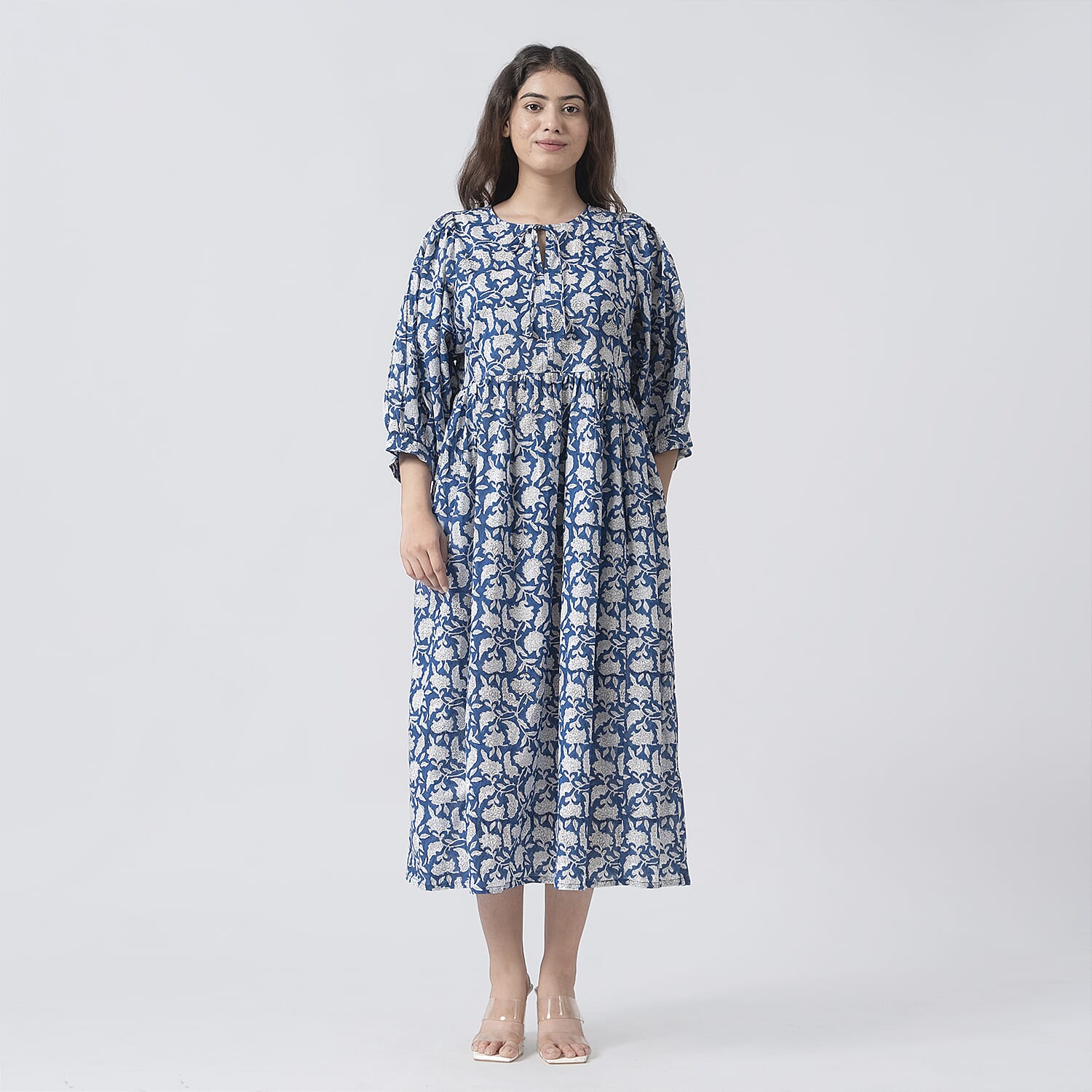 La Marey Cotton Block Dress (Size 130x1 cm) - Navy &amp; Navy 7746953 3