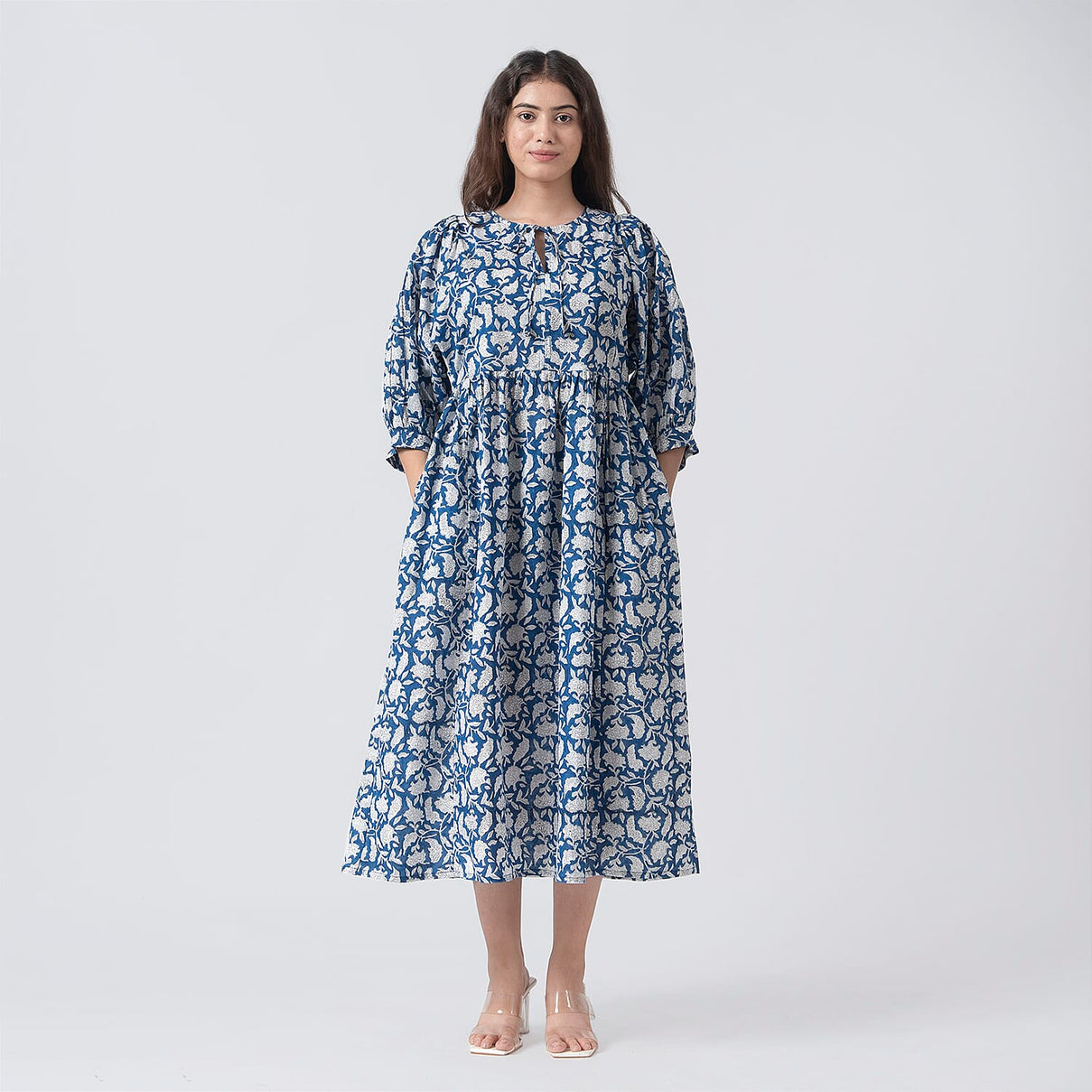 La Marey Cotton Block Dress (Size 130x1 cm) - Navy &amp; Navy 7746953 4