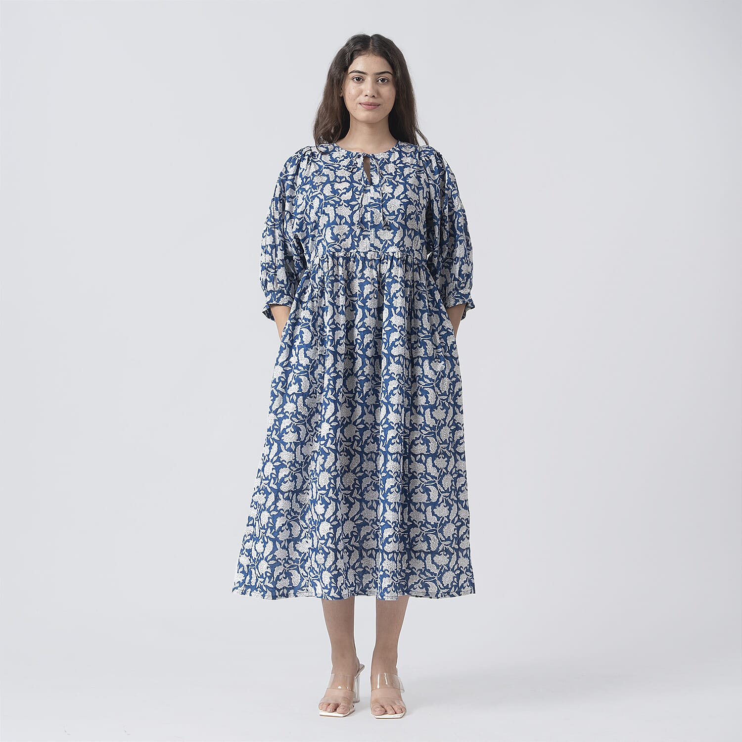 La Marey Cotton Block Dress (Size 130x1 cm) - Navy &amp; Navy 7746953 4