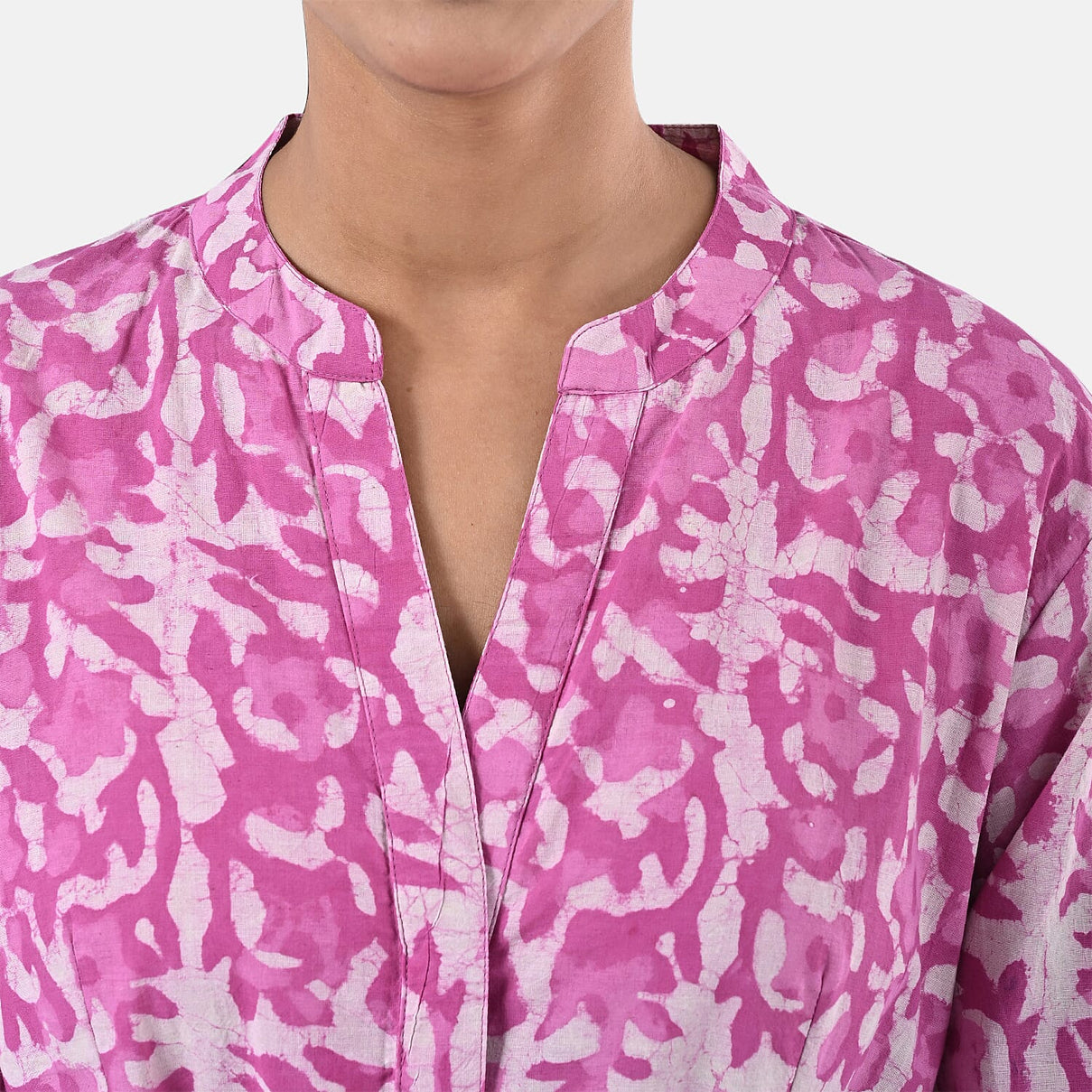 Sukriti 100 % Cotton Hand Block Print Dress with Belt (Size L) - Pink 7989710 8