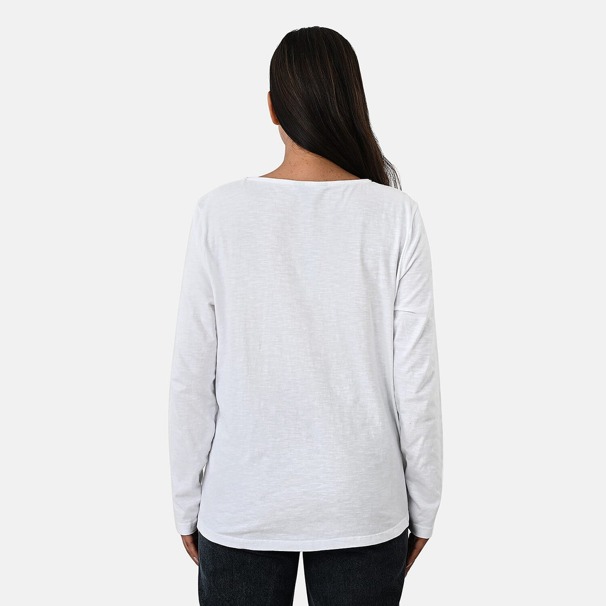 La Marey Cotton Floral Heart Embroidered full Sleve T-Shirt (Size S, 8 to 10) - Off White V32514060 5