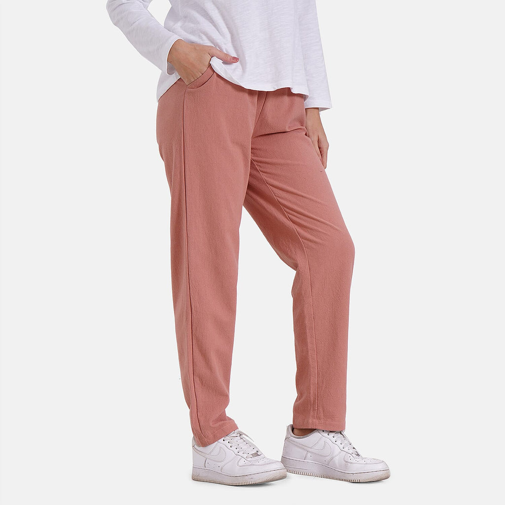 La Marey 100% Cotton Casual Capri Trousers (Size 16 to 18) - Pink