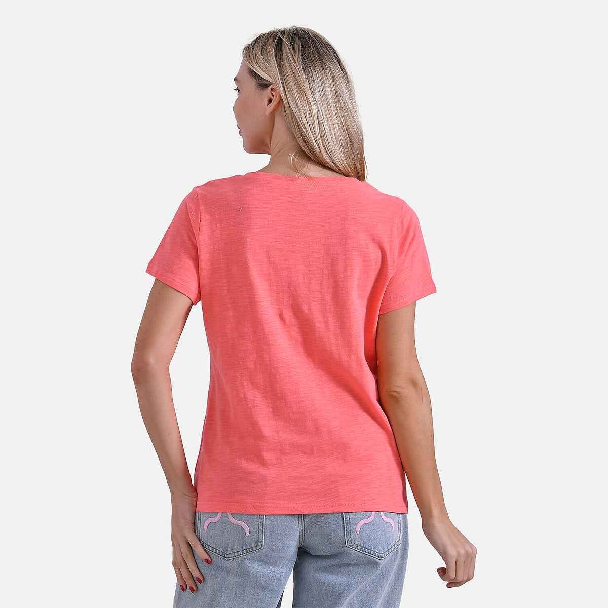 La Marey 100% Cotton V-Neck Casual Top V32604585 2