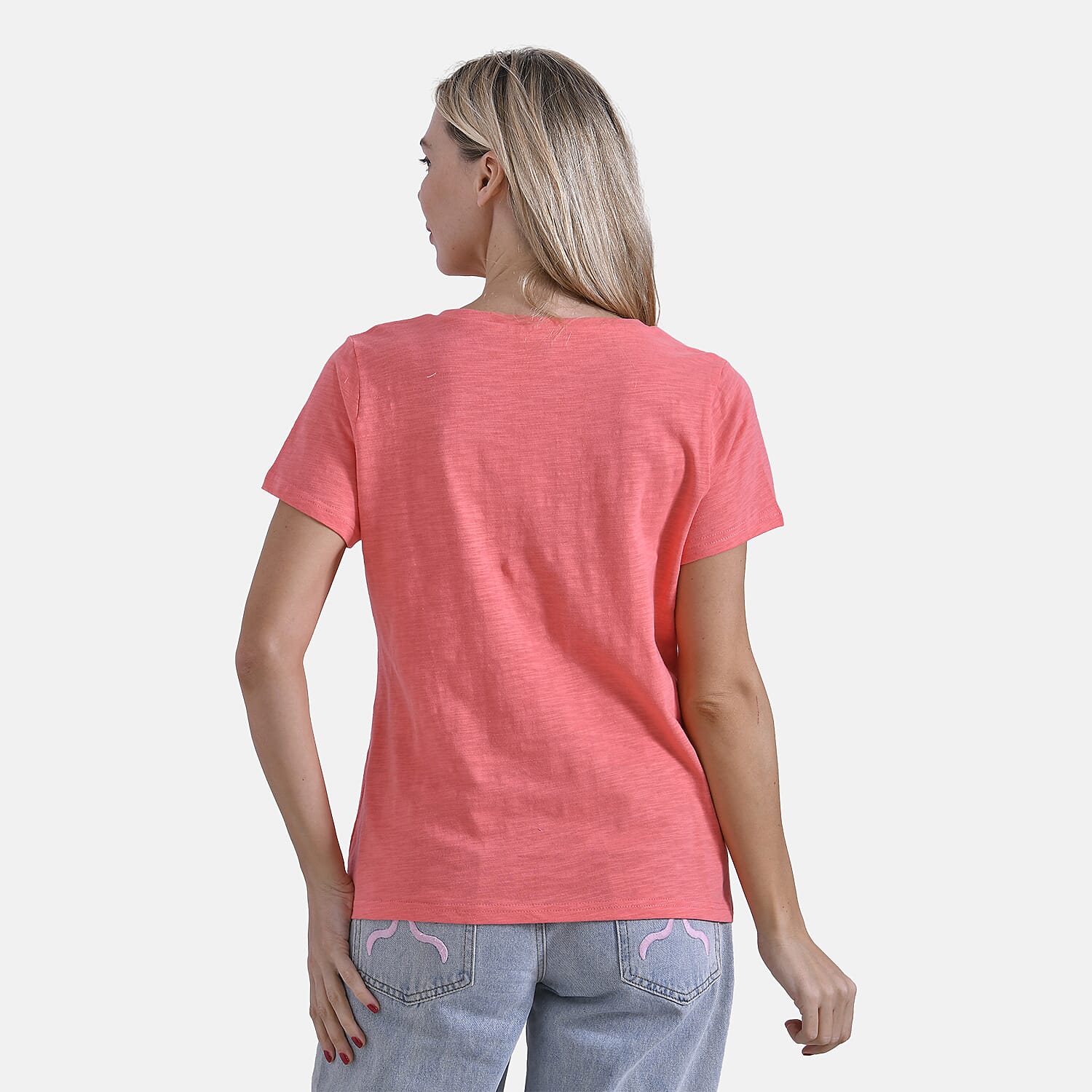 La Marey 100% Cotton V-Neck Casual Top V32527332 2