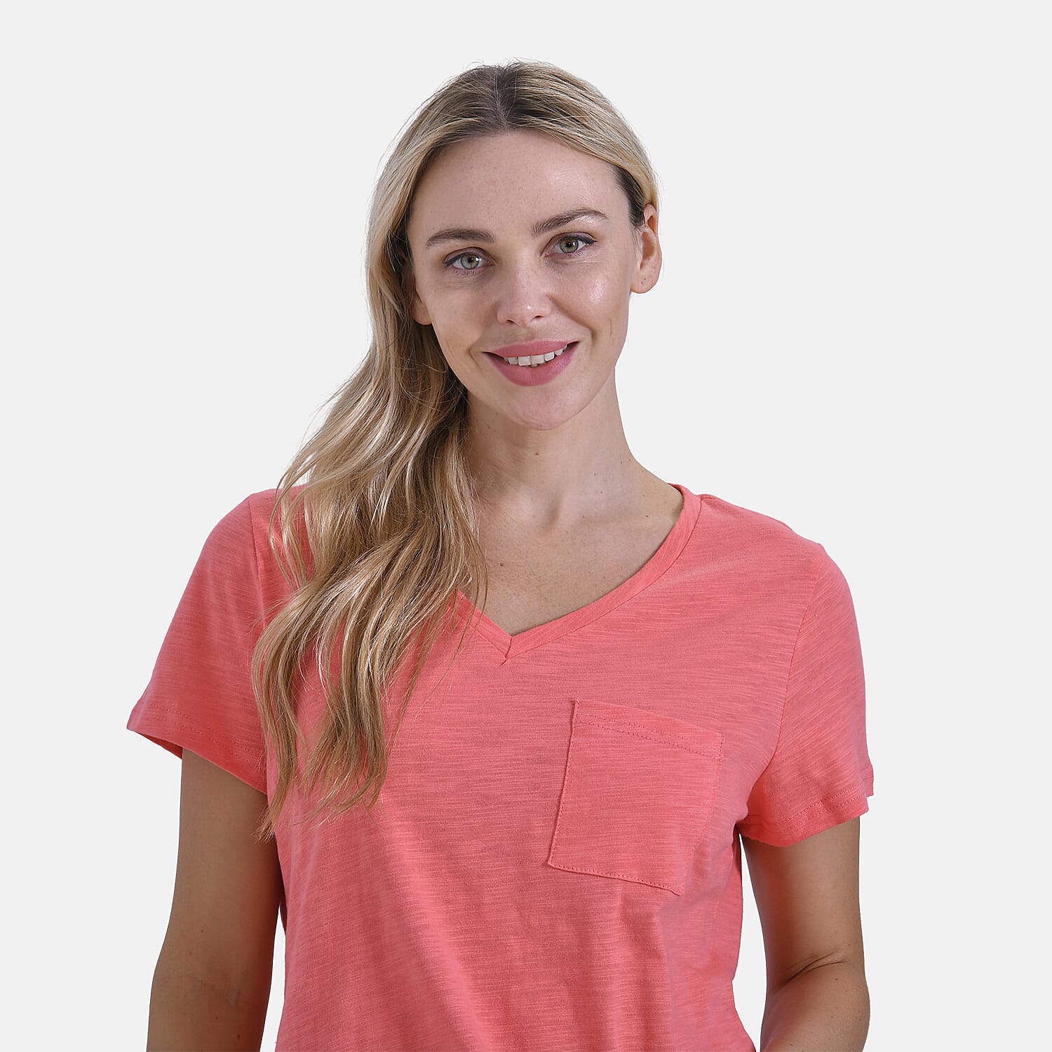 La Marey 100% Cotton V-Neck Casual Top V32527332 5