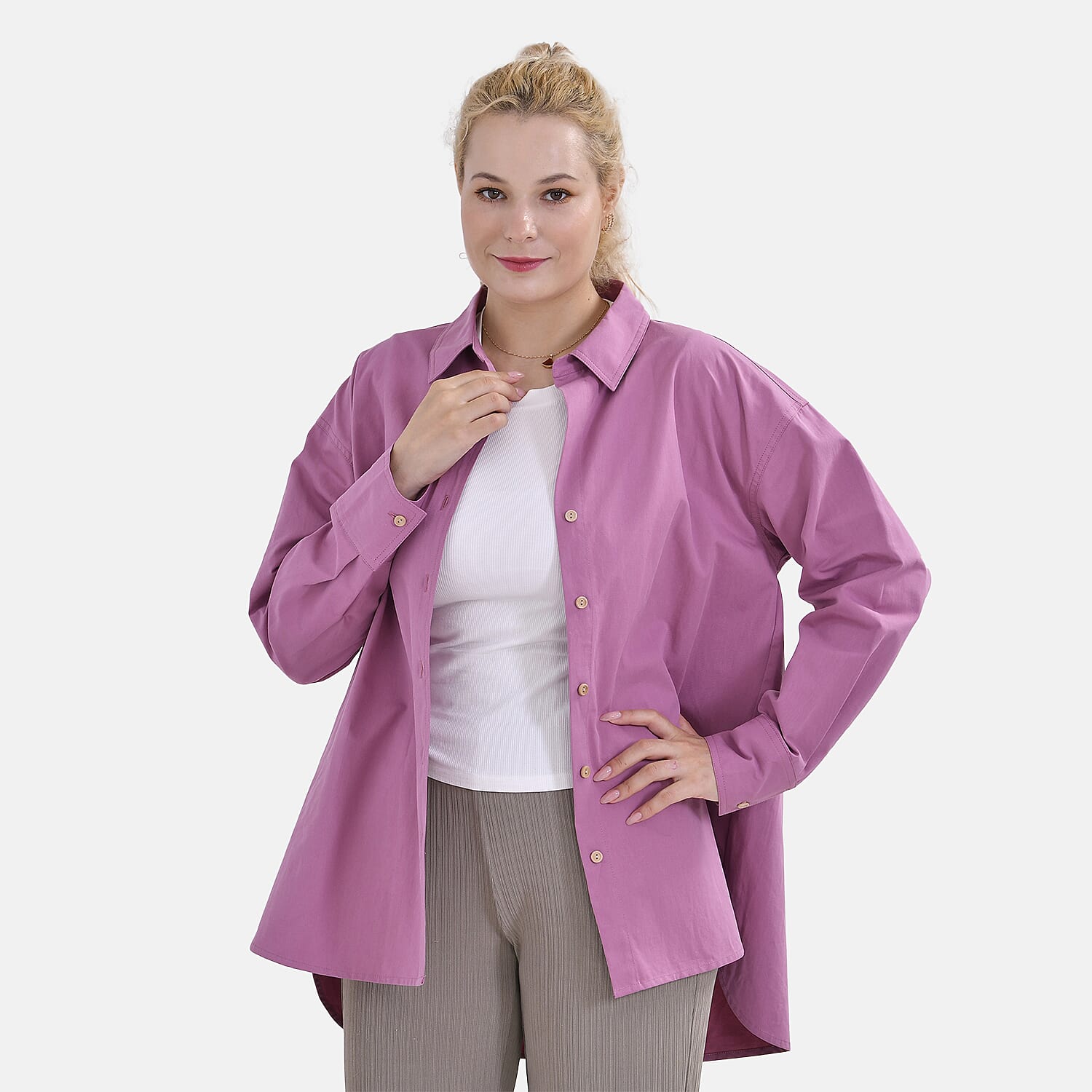La Marey Pure Cotton Plain Button-Up Shirt 7787856 0