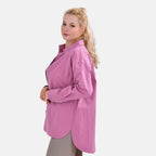 La Marey Cotton Plain Shirt-Jacket (Size L 16 to 18) - Pink