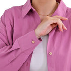 La Marey Cotton Plain Shirt-Jacket (Size L 16 to 18) - Pink