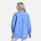 La Marey 100% Cotton Casual Long Sleeve Collared Button-Down Shirt (Size 12 to 14) - Sky Blue