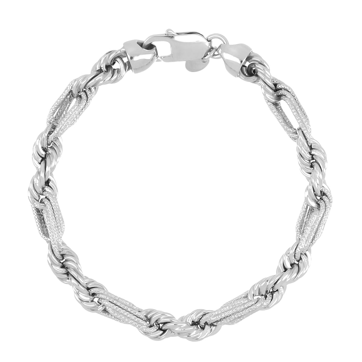 La Bella Fine Italian Jewellery - Sterling Silver 6.2MM Figaro Chain With Lobster Clasp 20 Inch 8055800 0