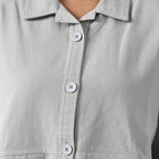 La Marey 100% Cotton Solid Jacket (Size XXL, 24  to 26) - Grey