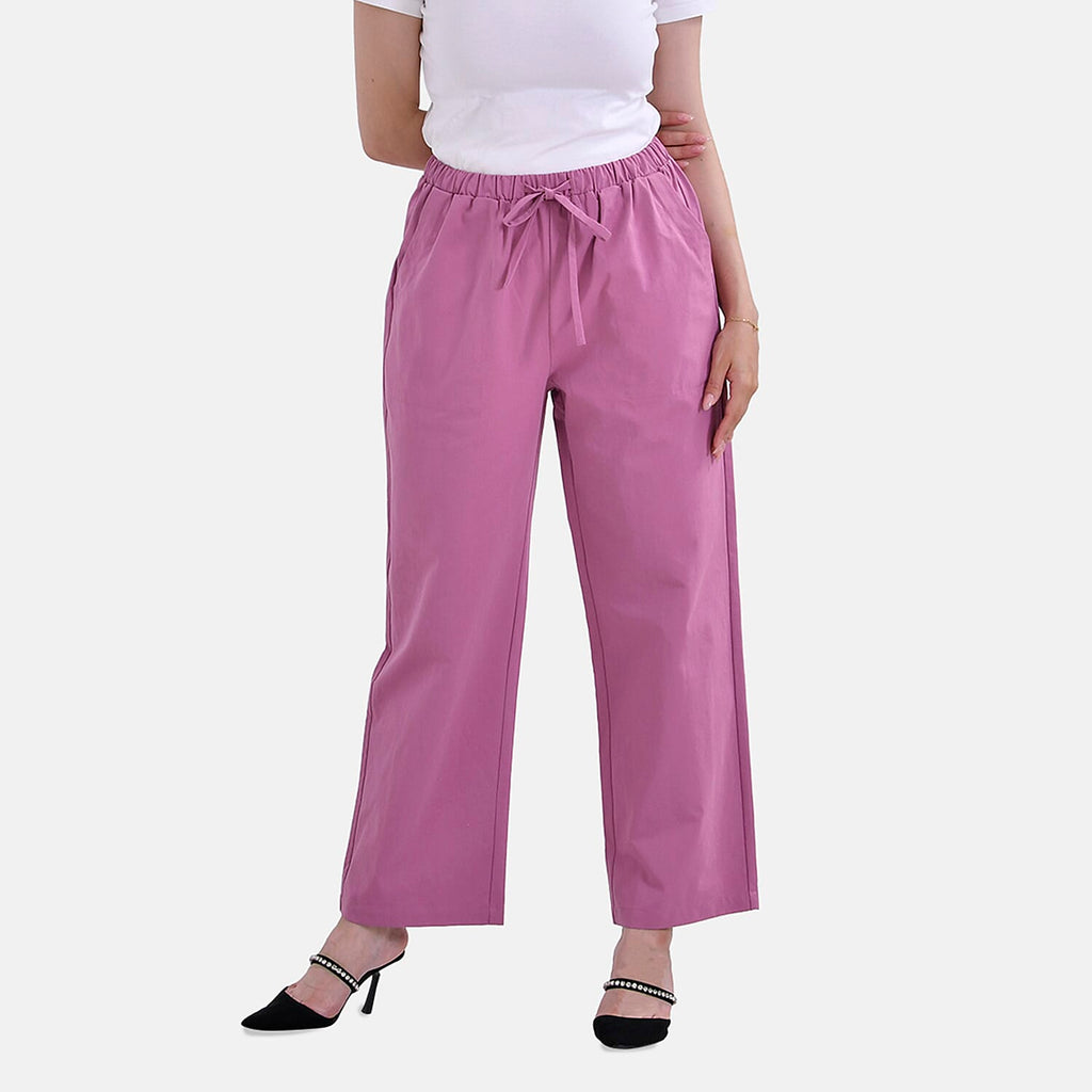 La Marey Cotton Solid Jean and Pant-Trouser (Size 14) - Pink
