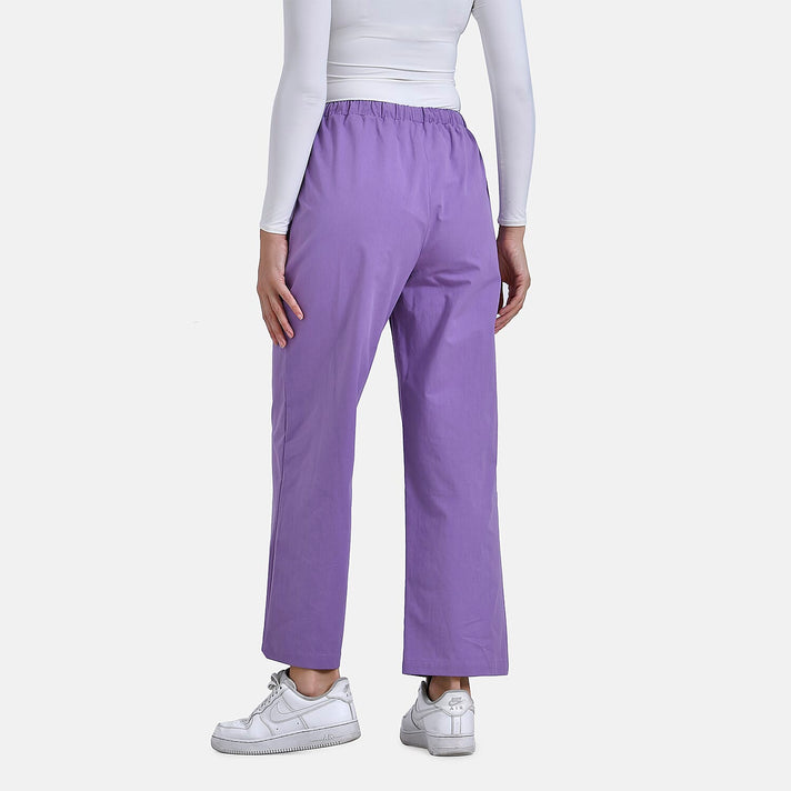 La Marey Relaxed Fit Elastic Waist Wide Leg Cropped Trousers with Drawstring (Size 12) - Purple 7788930 2