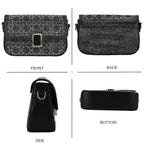LA MAREY Designer Sling Handbag with Elegant Silver-Tone Chain Strap - Black