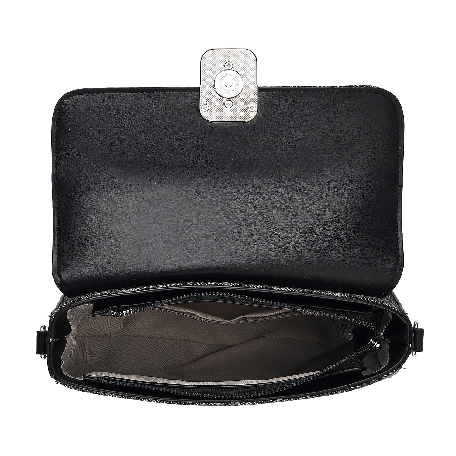 LA MAREY Designer Sling Handbag with Elegant Silver-Tone Chain Strap - Black V32523934 6