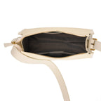 Valissiere Designer Inspired Genuine Leather Small Crossbody Handbag - Ivory