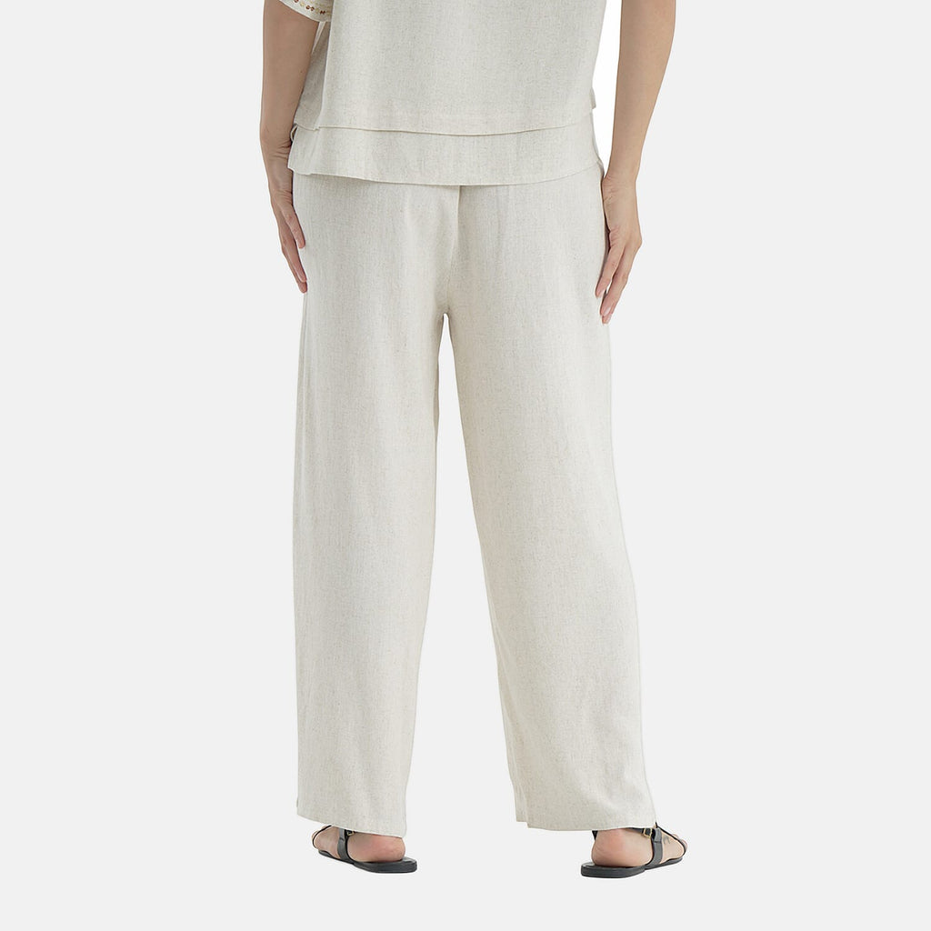 La Marey Embroidered Wide-Leg Trousers (Size 16 To 18) - Cream