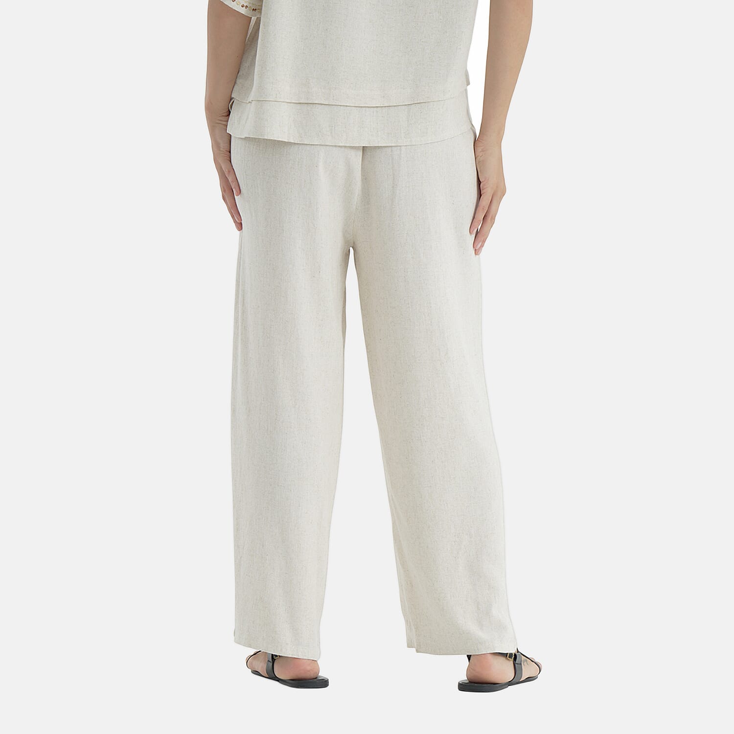 La Marey Embroidered Wide-Leg Trousers (Size 16 To 18) - Cream 8037753 3