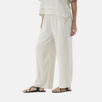 La Marey Embroidered Wide-Leg Trousers (Size 16 To 18) - Cream