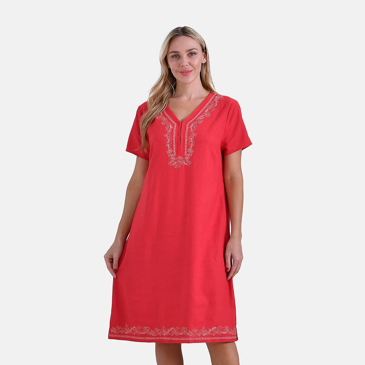 La Marey Embroidery Short Sleeves Dress 7990916 1