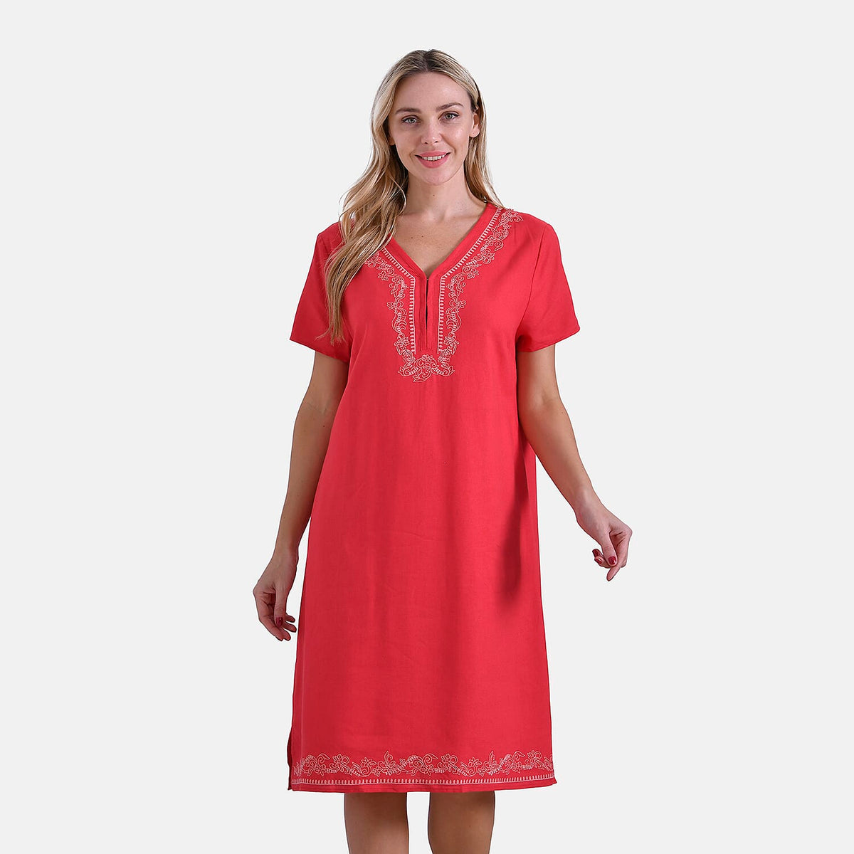La Marey Embroidery Short Sleeves Dress V32553292 4