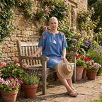 La Marey Embroidery Bohemian Tassel Dress (Size - L-XL, 16-22) - Blue
