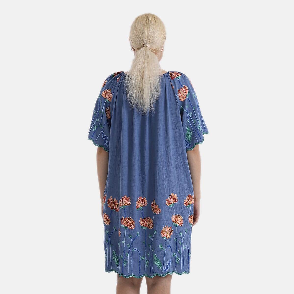 La Marey Embroidery Bohemian Tassel Dress (Size - L/XL, 16-22) - Blue V32656118 3