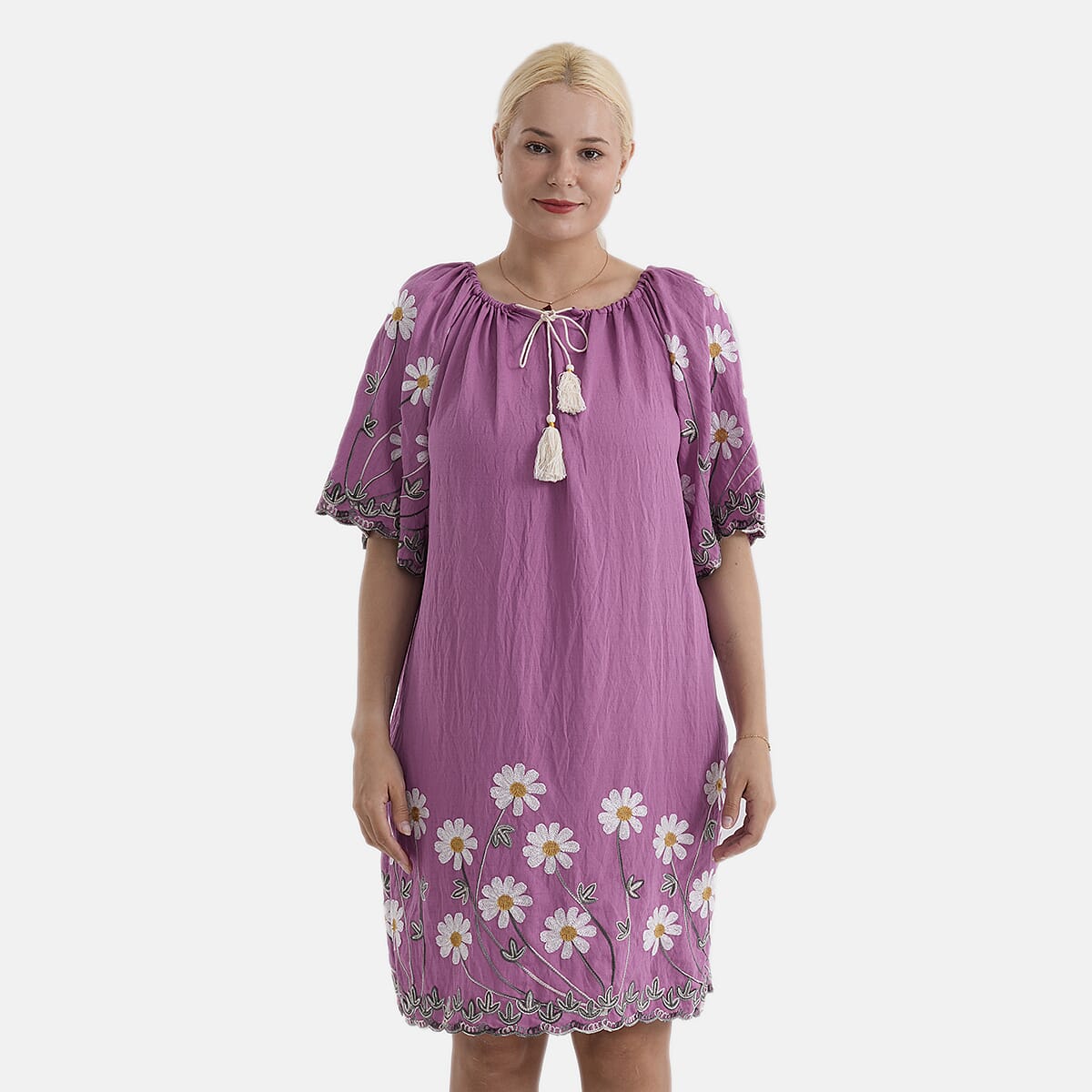 La Marey Embroidery Bohemian Tassel Dress (Size - L-XL, 16-22) - Purple 8480139 0