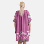 La Marey Embroidery Bohemian Tassel Dress (Size - L-XL, 16-22) - Purple