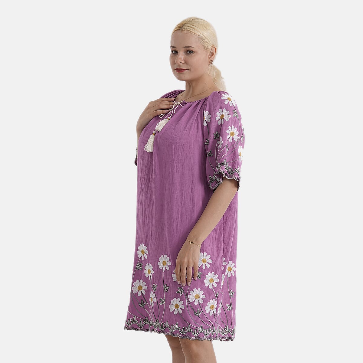 La Marey Embroidery Bohemian Tassel Dress (Size - L-XL, 16-22) - Purple 8480139 4