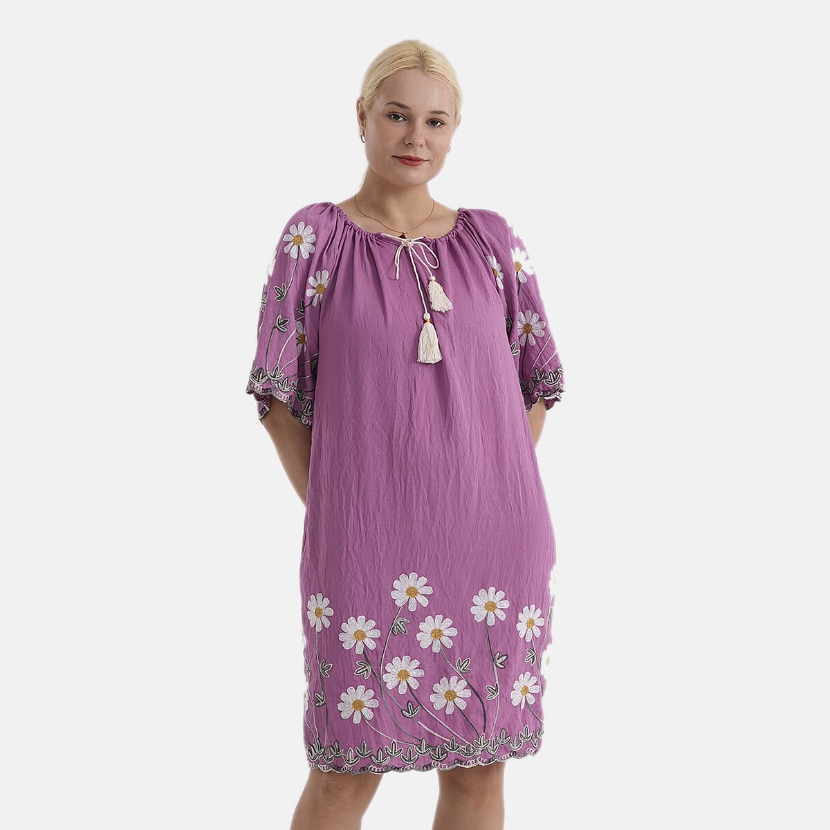 La Marey Embroidery Bohemian Tassel Dress (Size - L-XL, 16-22) - Purple 8480139 5