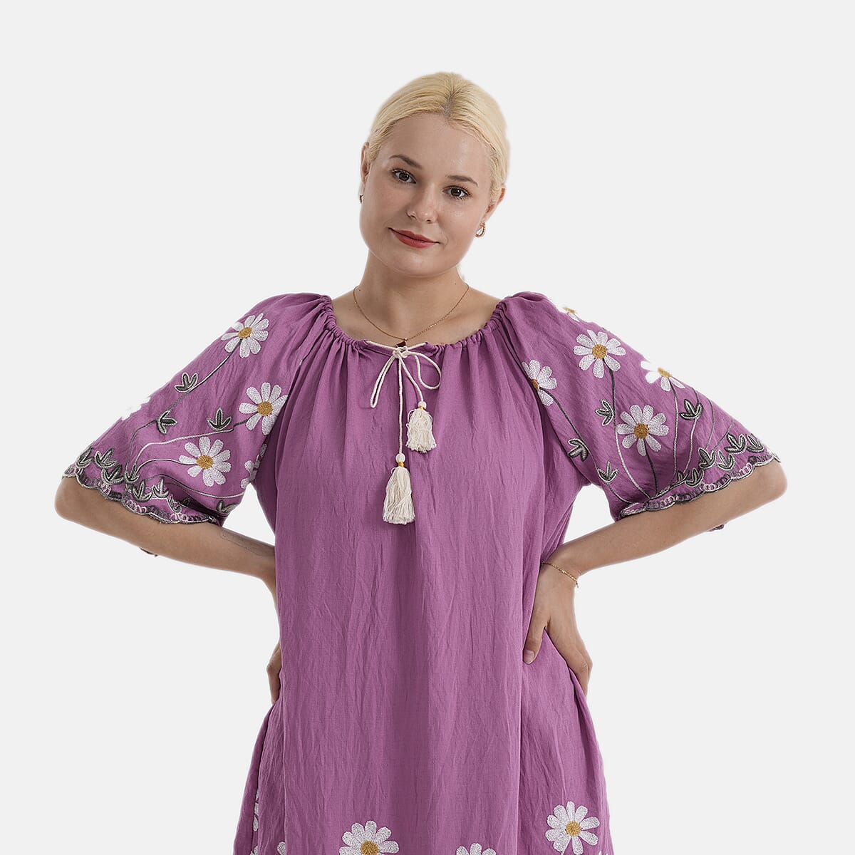 La Marey Embroidery Bohemian Tassel Dress (Size - L-XL, 16-22) - Purple 8480139 6